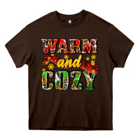 Chocolate Brown warm and cozy with scarf Heavy Core Tee - AdoDesignShop