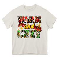 Cream warm and cozy with scarf Heavy Core Tee - AdoDesignShop