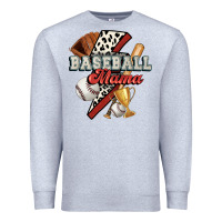 Heather Grey baseball mama Premium Sweatshirt - FaDigitalArtStudio
