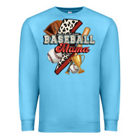 Ocean Blue baseball mama Premium Sweatshirt - FaDigitalArtStudio