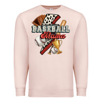 Pale Pink baseball mama Premium Sweatshirt - FaDigitalArtStudio