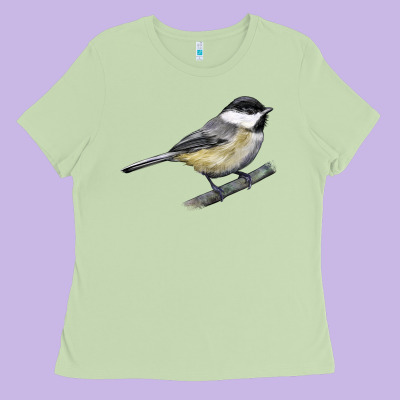 Black Capped Chickadee Ladies Tee Designed By Lillyallendesigns
