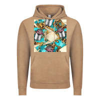 Vintage Coffee Paper Fish And Canned With Anchor Seamless Pattern Pbs Vintage Hoodie - BundleAndBundleShop