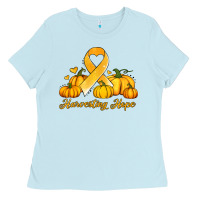 Baby Blue childhood cancer awareness month harvesting hope Ladies Tee - Jasminsmagicworld