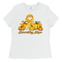 White childhood cancer awareness month harvesting hope Ladies Tee - Jasminsmagicworld
