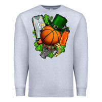 Heather Grey St. Patrick's Day Basketball Premium Sweatshirt - FaDigitalArtStudio