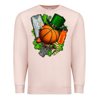 Pale Pink St. Patrick's Day Basketball Premium Sweatshirt - FaDigitalArtStudio