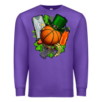 Purple St. Patrick's Day Basketball Premium Sweatshirt - FaDigitalArtStudio