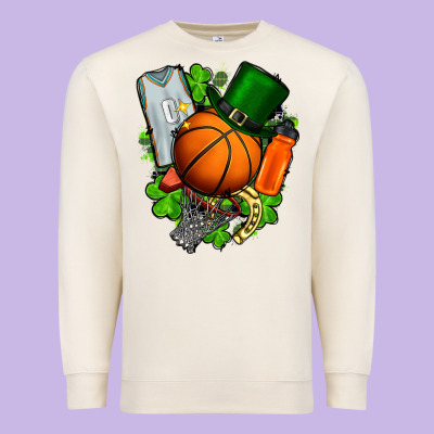 St. Patrick's Day Basketball Premium Sweatshirt Designed By Fadigitalartstudio