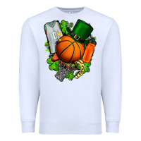 White St. Patrick's Day Basketball Premium Sweatshirt - FaDigitalArtStudio