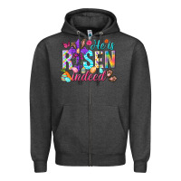 Charcoal Heather He is risen indeed Happy Easter Day Zipper Hoodie - HowdyJamesFarm