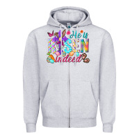 Heather Grey He is risen indeed Happy Easter Day Zipper Hoodie - HowdyJamesFarm