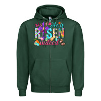 Sports Green He is risen indeed Happy Easter Day Zipper Hoodie - HowdyJamesFarm