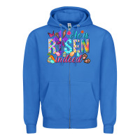 True Royal He is risen indeed Happy Easter Day Zipper Hoodie - HowdyJamesFarm