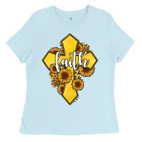 Baby Blue faith childhood cancer Ladies Tee - Jasminsmagicworld