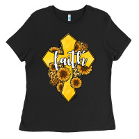Black faith childhood cancer Ladies Tee - Jasminsmagicworld