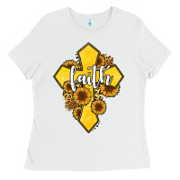 White faith childhood cancer Ladies Tee - Jasminsmagicworld