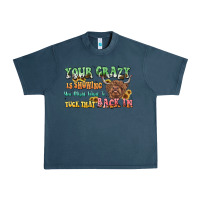 Midnight Navy your crazy is showing cow Urban Heavy Tee - LillyAllenDesigns
