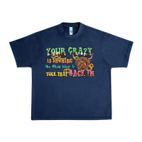 Navy your crazy is showing cow Urban Heavy Tee - LillyAllenDesigns