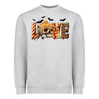 Heather Grey Halloween Love Heavyweight Sweatshirt - texasbilliewilder