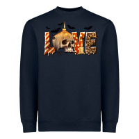 Navy Halloween Love Heavyweight Sweatshirt - texasbilliewilder
