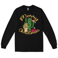 Black Merry Christmas Cactus Long Sleeve Tee - Bettercallsaul