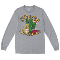 Heather Grey Merry Christmas Cactus Long Sleeve Tee - Bettercallsaul