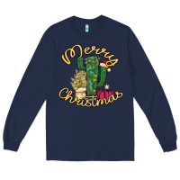 Navy Merry Christmas Cactus Long Sleeve Tee - Bettercallsaul
