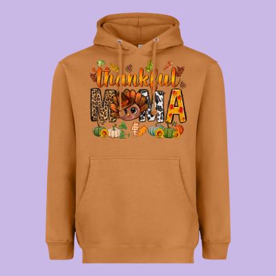 Thankful Mama And Turkey Bbs Heavyweight Hoodie Designed By Bundleandbundleshop