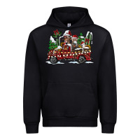 Black festive farm animal christmas truck Urban Hoodie - CowhideDigitalArt