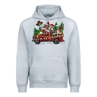 Heather Grey festive farm animal christmas truck Urban Hoodie - CowhideDigitalArt