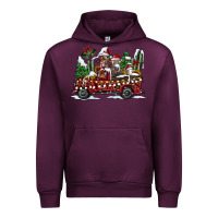 Mauve Wine festive farm animal christmas truck Urban Hoodie - CowhideDigitalArt