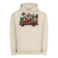 Pigment French Oak festive farm animal christmas truck Urban Hoodie - CowhideDigitalArt