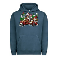 Pigment Midnight Navy festive farm animal christmas truck Urban Hoodie - CowhideDigitalArt