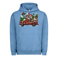 Pigment Pebble Blue festive farm animal christmas truck Urban Hoodie - CowhideDigitalArt
