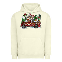 Pigment Pistachio festive farm animal christmas truck Urban Hoodie - CowhideDigitalArt