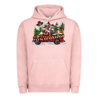 Pigment Salmon festive farm animal christmas truck Urban Hoodie - CowhideDigitalArt