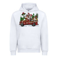 White festive farm animal christmas truck Urban Hoodie - CowhideDigitalArt