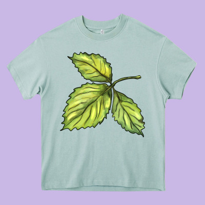 Green Leaf Heavy Core Tee Designed By Barkaloodesign