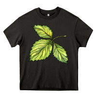 Asphalt green leaf Heavy Core Tee - BarkalooDesign