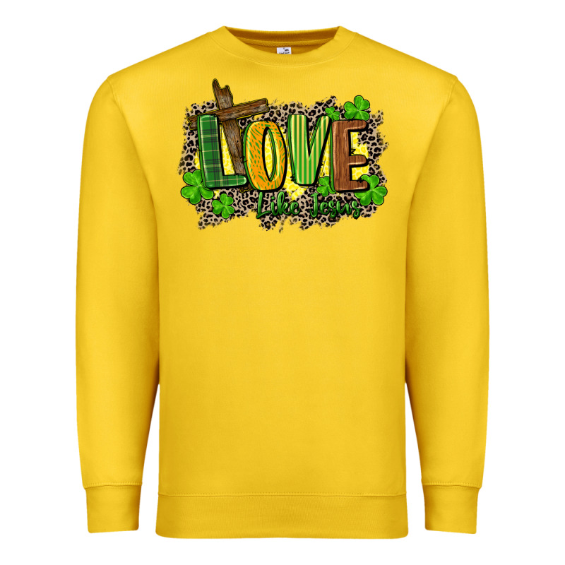 Love Like Jesus St. Patricks Premium Sweatshirt by FaDigitalArtStudio | Teevron