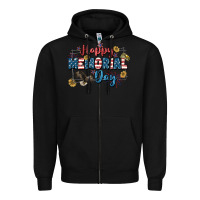 Black Happy memorial day 4th of july Zipper Hoodie - CowGirlArtShop