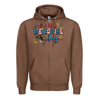 Chestnut Happy memorial day 4th of july Zipper Hoodie - CowGirlArtShop