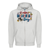 Dove Grey Happy memorial day 4th of july Zipper Hoodie - CowGirlArtShop