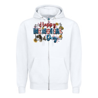 White Happy memorial day 4th of july Zipper Hoodie - CowGirlArtShop