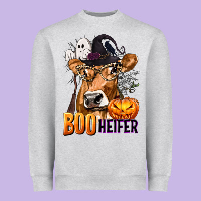 Boo Heifer Cow With Halloween Heavyweight Sweatshirt Designed By Texasbilliewilder