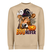 Mushroom Boo Heifer Cow with Halloween Heavyweight Sweatshirt - texasbilliewilder