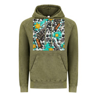 Vintage Olive Western Gun And Sheriff Stars With Cowhide Seamless Pattern Vintage Hoodie - BundleAndBundleShop
