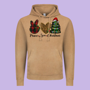 Peace Love Christmas Vintage Hoodie Designed By Ranaportraitstore