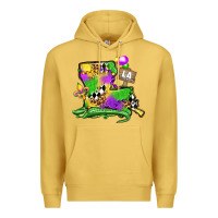 Antique Gold louisiana map alligator mardi gras olivia Premium Hoodie - OliviaCreatesArt